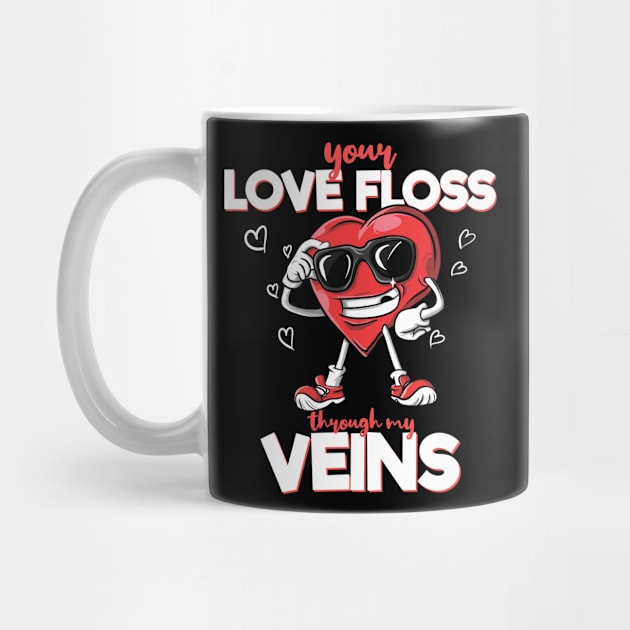 Funny Cute Floss Flossing Valentines Dentist Kids Gift Shirt by Freid